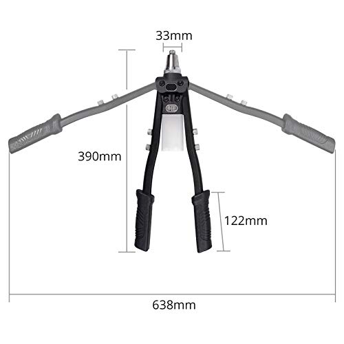 Kamtop 16 Inch Pop Rivet Gun with 5 Nosepieces and 200 Pcs Rivet Pop Rivet Tool with Waste Rivets Collecting Bottle Hand Riveter Riveting Tool - Thumbnail 5