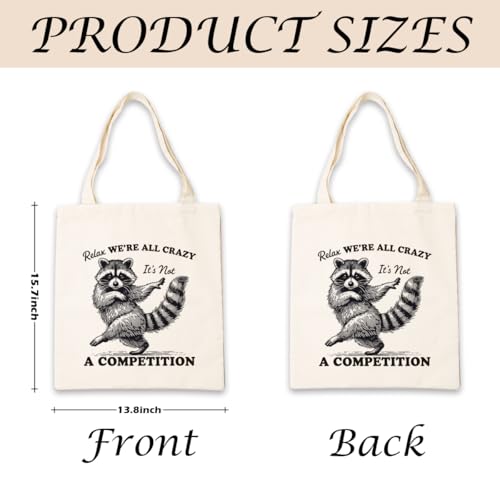 Bolso Tote Lona con Mapache Divertido Tema Animal miniatura 4