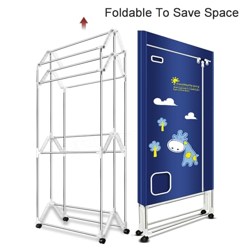 Elektrische Wasdroger Draagbare Snelle 1500W Droger Machine 3-laags Verwarmde Wasdroger Elektrische Wasdroger Voor Binnen Dubbellaags (Color : Yellow) - Image 8