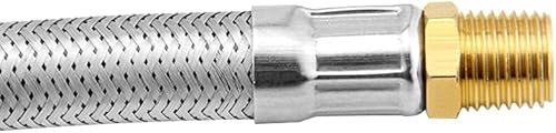 Miniatura 10 de Joywayus 2 conectores trenzados de acero inoxidable de 12 pulgadas de longitud para tanque de propano con medidor para regulador estándar de dos
