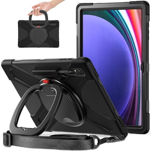 Housse antichoc Samsung Galaxy Tab S9 Ultra avec béquille et poignée rotative
