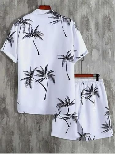 Image of Leriya Fashion Co-ord Set for Men T-Shirt & Shorts Nightwear Set | Summer Loungewear, Beachwear & Night Suit for Daily Comfort, Rayon, Striped