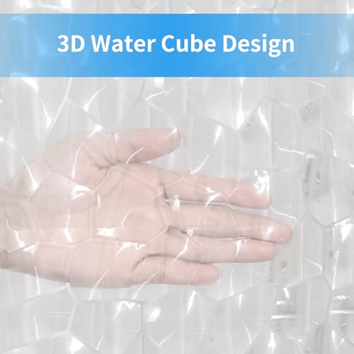 OTraki Duschvorhang 180x200 Transparent - Anti Schimmel & Extra Lang