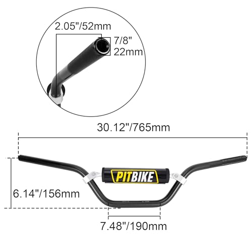 Manubrios WEIYINGSI Black&Black para Dirt Bike y ATV 22 mm con espuma y grip antideslizante miniatura 2
