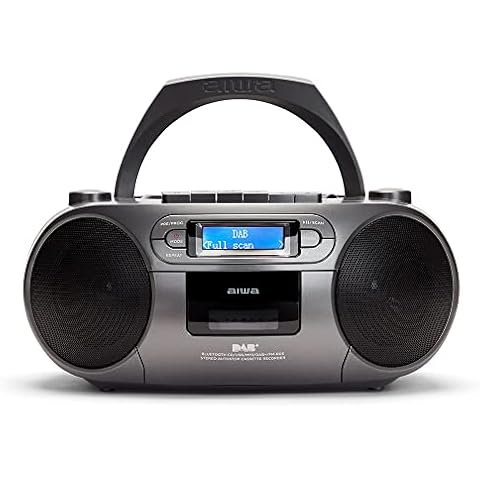Aiwa BBTC-660DAB/MG: Portable Radio Cassette with CD, Bluetooth and USB, Cassette Recorder, RDS, FM PLL, Dab+, Remote Control, Colour: Metallic Grey Cover