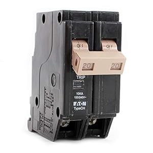 Eaton CHF220 Series 20A DP Circuit Breaker, No Size, Black