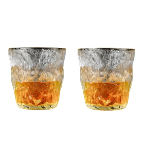 Uranus グラスセット 300ml 2個 4個 6個 耐熱ガラス 平底 おしゃれ 来客用 コップ 透明 ウイスキー 水 ウォーター コーヒー 紅茶 飲料用 家庭用 来客用 (2個,低めタイプ)