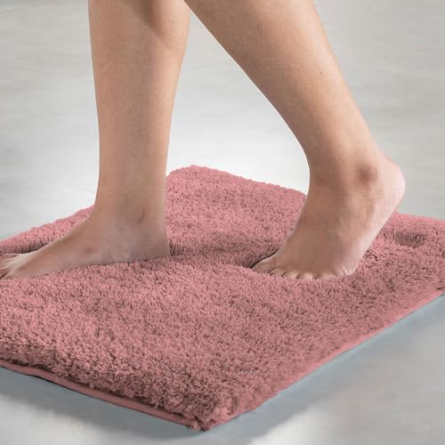 Image of LUXE HOME INTERNATIONAL Microfiber Rectangular Home Bath Mat Super Soft Non Slip Vegas Mats for Bathroom, Kitchen, Bedroom, and Door (40X60 Cm, Fuscia) Pack of 1