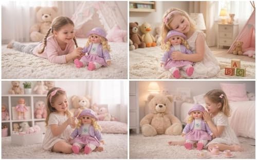 Image of Musical Baby Doll Toy for Kids - Soft Plush Talking & Singing with Touch Sensor, Interactive Baby Boy & Girl Doll in Colorful Dress,Gift Toy (Princess Dress Doll)