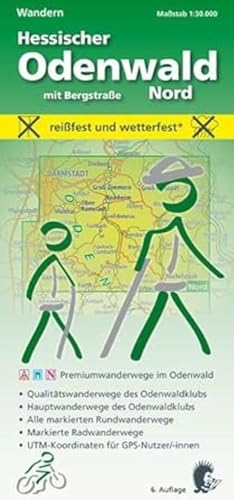 Wandern, Hessischer Odenwald Nord mit Bergstraße: Maßstab 1:30.000; reißfest und wetterfest; Premiumwanderwege im Odenwald; Qualitätswanderwege des ... UTM-Koordinaten für GPS-Nutzer/-innen
