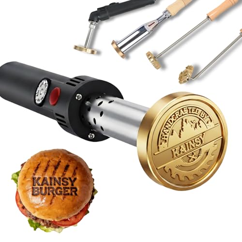 Custom Electric Branding Iron for Burger, Personalized Brass Letters Burning Stamp, Wood Branding Iron for Food Steak Bun Coconut Grill Tool, BBQ Accessories for Dad, Fathers Day BBQ Daddy Gifts