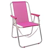 LOLAhome Silla de Playa Plegable Azul de Aluminio (Rosa)