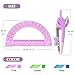 ZZTX Compass and Protractor Set for Geometry, 180-Degree Protractor and Compass for Students, Math Drawing Tools, 3 Colors