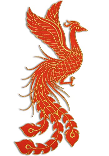 Amazon.co.jp: 大きな刺繍 アイロンワッペン【鳳凰】火の鳥 鳳皇