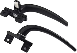 Window Handle Window Lock, Aluminum Sliding Window Outer Casement Window Handle Lock Rotate Traditional Handle (Color : Gray) (Color : Gris) (Color : Gris) (Color : Svart)