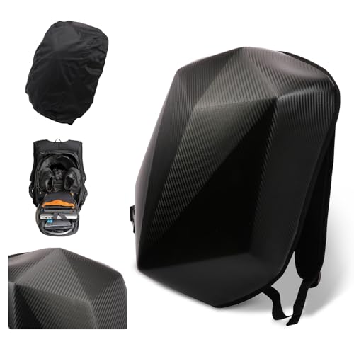 JFG RACING Zaino Rigido Moto, A Forma di Diamante in Fibra di Carbonio Impermeabile Capiente (30 L) per Attività all’aperto Viaggi Campeggio Ciclismo