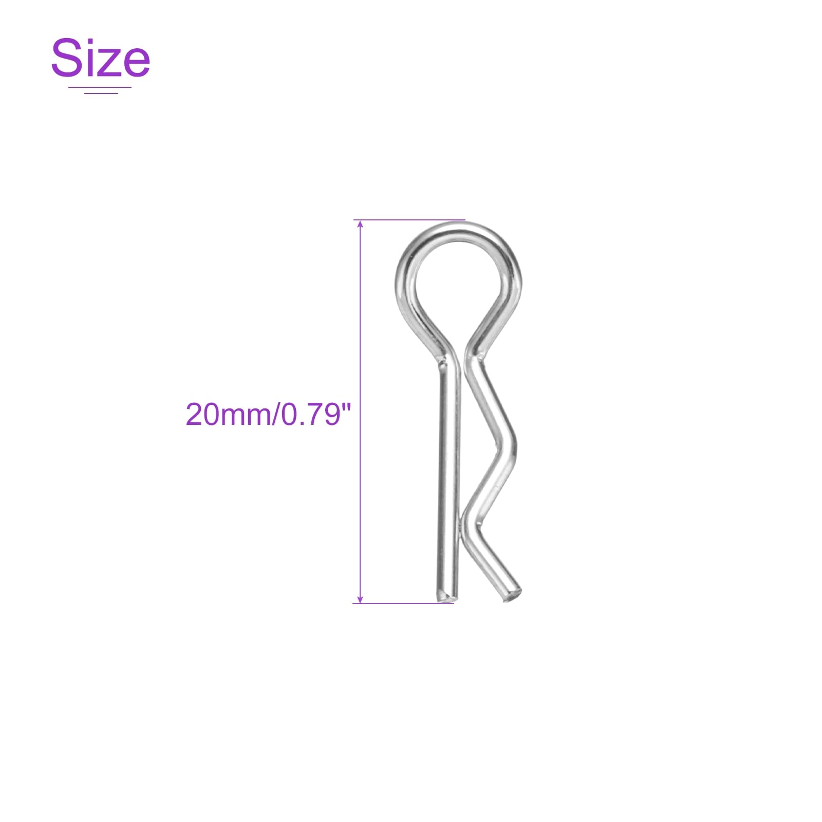 DMiotech 100Pcs Body Clips Bent, Silver Universal RC Body Clips R Pins RC Cars Parts Shell Replacement Parts for All 1/16 Scale RC Car - Image 4