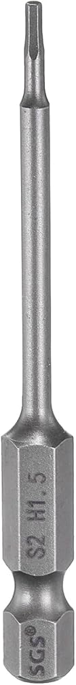 HARFINGTON H1.5 육각 헤드 드릴 비트 렌치 1.5mm 메트릭 플랫 팁 0.6cm(1/4인치) 육각 섕크 80mm (3.15인치) 긴 자석 육각형 스크류 드라이버 소켓 산업용 스크루 드라이버 파워 비트 — 사진 1