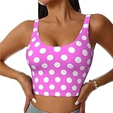 Design confortable en U : le dos nageur en forme de U offre à la fois style et soutien. Idéal pour les soutiens-gorge de sport rembourrés pour les femmes et celles qui recherchent des débardeurs athlétiques doux à pois roses B pour femmes qui offrent une structure avec une coupe élégante