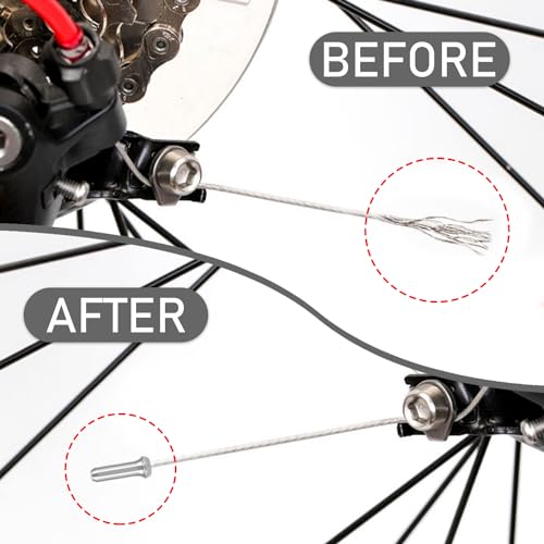 100 Pcs Cable End Caps, Bicycle Brake Parts, Shifter Cable Core End Caps, Cable Core Protection, Cable End Caps, Brake Cable Core End Sleeves, Cable Pulling Cap (Silver)