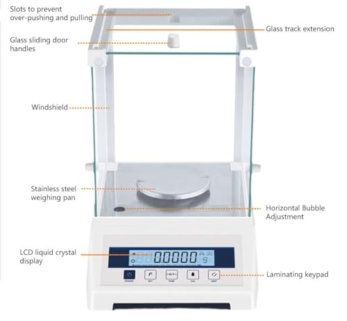 Image of Precision Lab Scale,Analytical Balance, Digital Analytical Scale,with LCD Display /Glass Windshield,for Jewelry Store (100G)