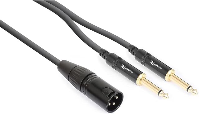 PD Connex CX56-1 1.5m HIgh Quality Male XLR to Twin 6.3mm Mono Jack Signal Cable