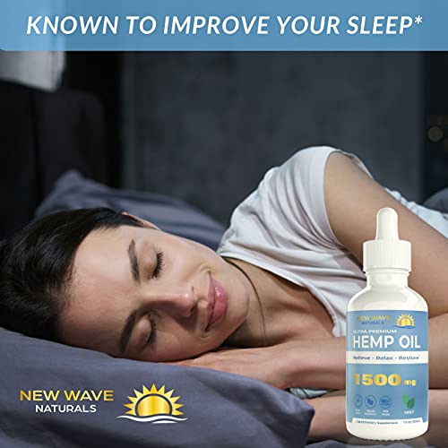 1500mg Hemp Oil - New Wave Naturals - Peppermint Flavored - Relax - Restore - Relieve - 1 FL OZ - Premium Hemp Seed Oil - Image 7