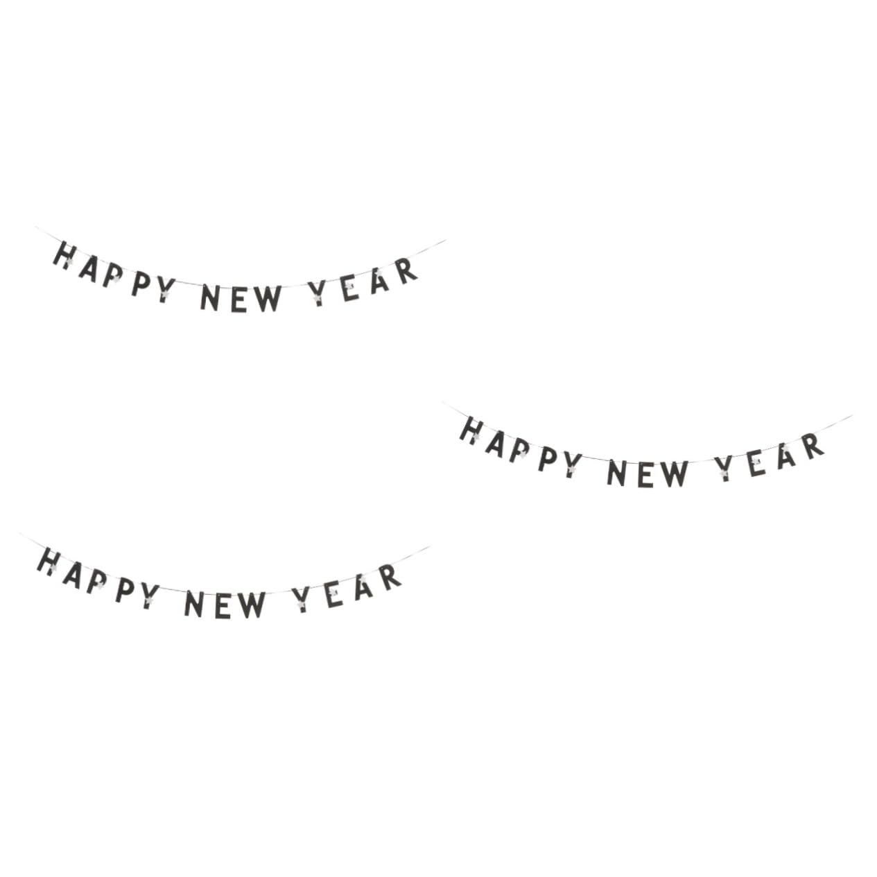 Abaodam 3 Set Di Ghirlande Striscioni Lettere Di Buon Anno Accessori Per Foto Decorazioni Facili Da Realizzare Per Le Feste