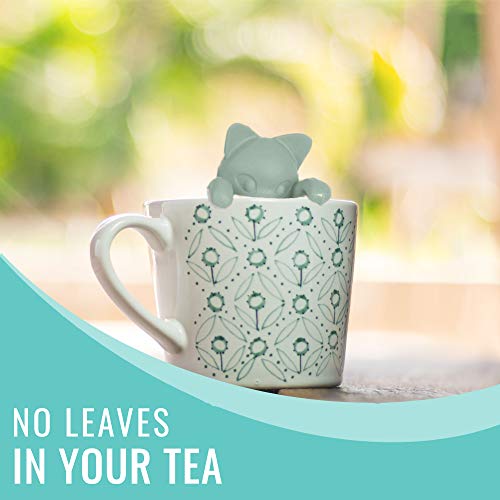 Cat Tea Infuser Set For Loose Leaf Tea For A Mug Or A Cup, Cute Cat Tea Strainer Set For Enjoyable Tea Times With Friends, Animal Tea Steeper Set Of 2, Pink And Mint Green #TOP3