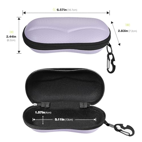 Image of MoKo Semi Hard Shell Sunglasses Case, Unisex Protective Eyeglass Case Glasses Case Holder with Metal Hanging Hook