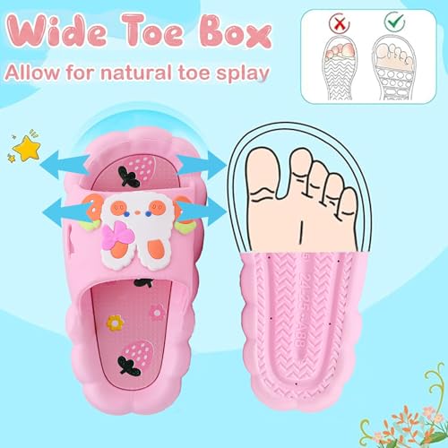 Image of Bunny Kids slides, Girls Slides Non-slip Summer Beach Pool Shoes Toddler Cartoon Slide Sandals Indoor& Outdoor Garden Slippers Shower Shoes
