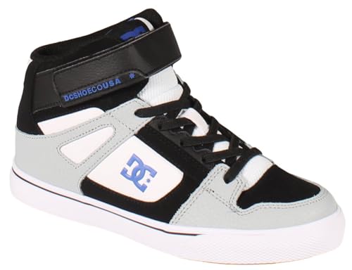 DC Boy's Pure HIGH-TOP EV Skate Shoe, White, 12 Little Kid