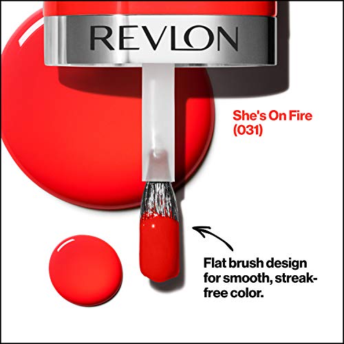 REVLON Ultra HD Snap Nail Color, Natural Rich Glossy Polish, 100% Vegan Formula, No Base or Top Coat Needed, 031 She's on Fire, 0.27 fl oz