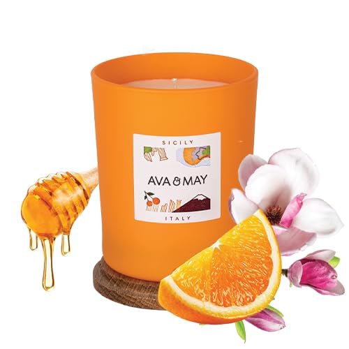 Bougie Cire De Soja Bougie Parfumée AVA & MAY Bordeaux 180g - Notes Framboise, Pêche, Cassis En Cire De Soja Végétalienne Bougie Pot Verre Couvercle Bois