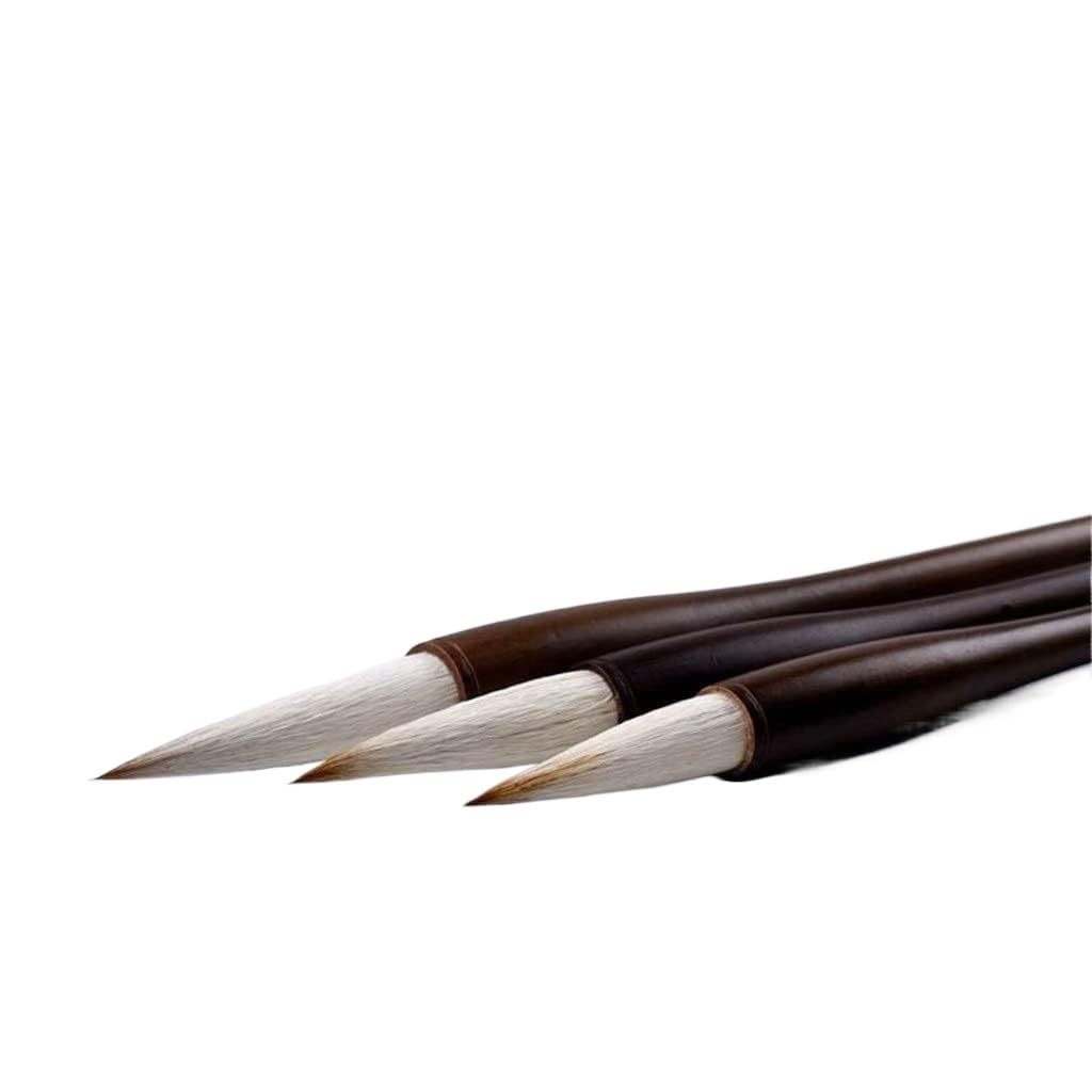 Chinese Writing Brushes, Weasel Hair Chinese Calligraphy Brush Set, 3 Pcs, Multiple Sizes