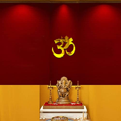Image of VAH-Kya Bat Hai !! mandir Sticker, Stickers for mandir, Stickers for mandirs, om wall Decor, subh labh for Door Entrance, shubh labh for Home and Pooja Room Decor Items(OM Meditation Arcylic Sticker)