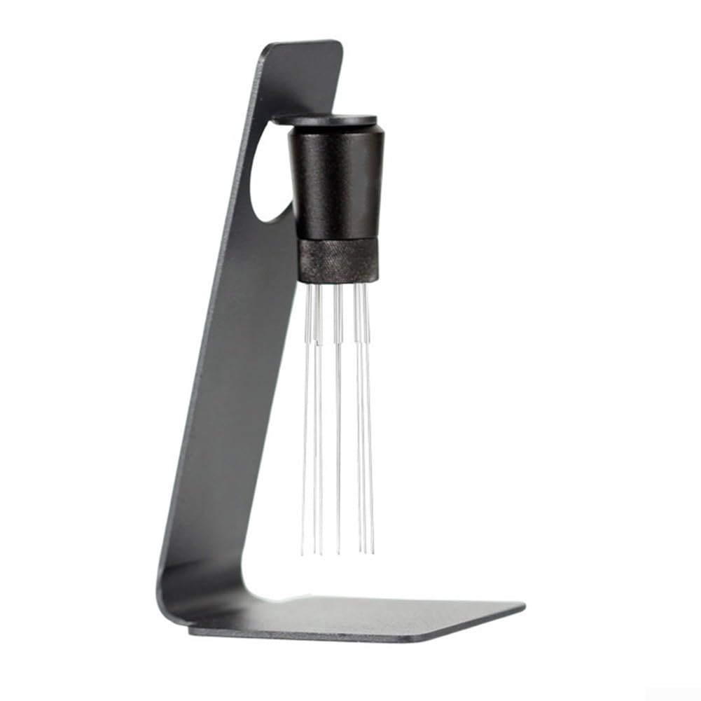 WDT Café distribuidor de agujas 0.4mm de acero inoxidable para molido de espresso uniforme negro