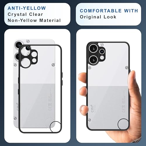 Image of CEDO Backcover for Nothing CMF Phone 2 Pro (5G) | Camera Protection Bump Shockproof Edge | Ultra Hybrid Transparent Acrylic Clear TPU+PC Hard Backcase Cover (Black)