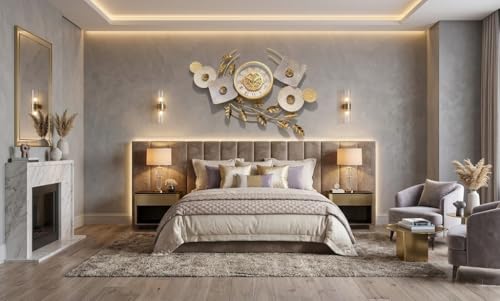 Image of Wall Clock, Large Metal Creative Design, Silent Non-Ticking Modern Art Decor Clock for Living Room Bedroom Kitchen (MO-20)