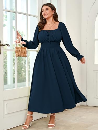 Image of SHESTARR Women's Plus Size Dress Long Sleeve Milkmaid Dress