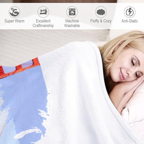 Couverture douce pelucheuse grand plaid lit canapé paysage urbain 152x203 - 5