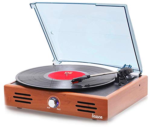 Lauson Woodsound JTF535 Vinyl Record Player with Speakers Vinyl Turntable and USB Belt-Driven Vintage Phonograph Record Player 3 Speed RCA line-Out