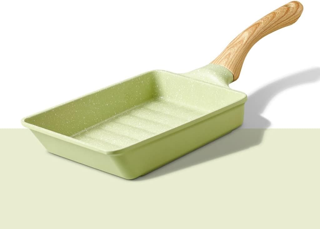 HBJWOV Non-Stick Frying Pan Omelette Egg Pancake Breakfast Wooden Handle Saucepan Kitchen Cooking Pots