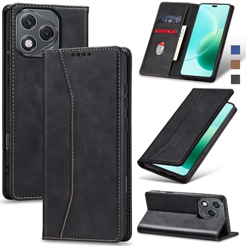 Image of Jasonyu Cover for Honor 400 Lite Flip PU Leather Case, Book Wallet Cover, Stand Function, Magnetic, Card Slots, TPU Bumper Case (Black)