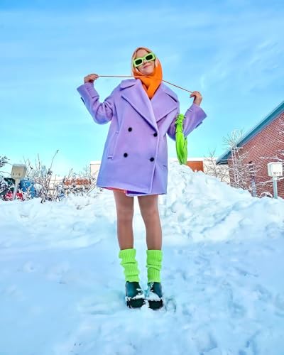 Image of v28 Women Warm Leg Warmers 80s Retro Party Costume Knit Ballet Neon Long Socks