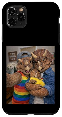 Triceratops Dino Two Moms Life Selfie ��̓� �}�}�v���C�h �X�}�z�P�[�X iPhone 11 Pro Max �p