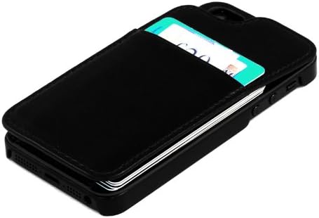 Vaultskin Slim Leather Wallet Case for iPhone 5 & 5S in Black - Holds up to 8 Cards