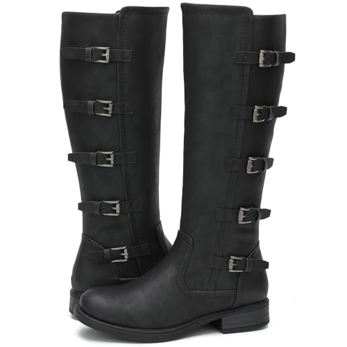 GLOBALWIN Women's Knee High Boots Horseback Riding Tall Boots For Women With Low Heel Comforable For Walking2