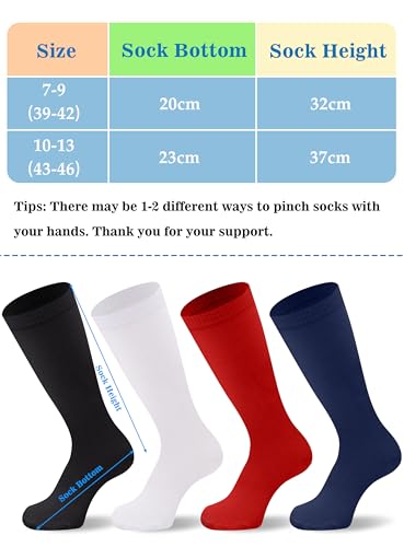 Duufin 8 Pairs Baseball Soccer Softball Football Socks for Youth Men Women Unisex Knee High Athletic Socks2