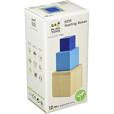 PlanToys PT5375 Nested Cubes, Wood Cover
